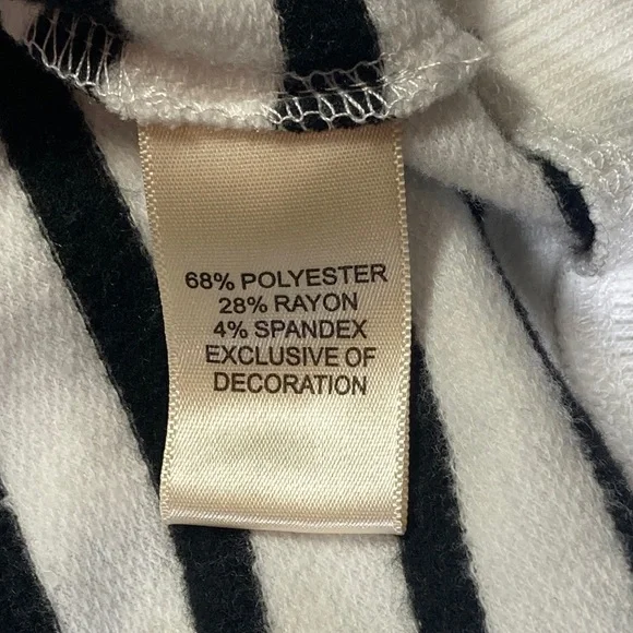 Marled Reunited Clothing Red 'Love' Black White Striped Sweater Size Large - Picture 8 of 9